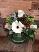 Deck the Halls Low and dense centerpiece