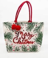 DECK THE HALLS Y'ALL LARGE SEQUIN TOTE BAG