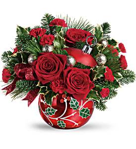 Deck The Holly Ornament Bouquet Christmas Arrangement