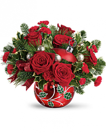 Deck The Holly Ornament Bouquet Christmas Flowers