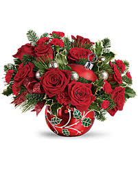 Deck The Holly Ornament Bouquet Christmas Keepsake Arrangement