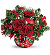 Deck The Holly Ornament Bouquet Fresh Arrangement