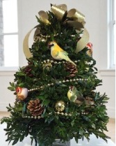 Decorated Boxwood Tree (Songbird) Can be shipped local or UPS Starting 11/20/25