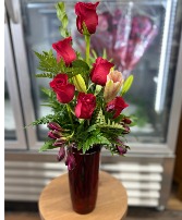 Deep Desire Valentines Roses Arrangement