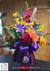 'Deep Fall' Silk Silk Cem Vase Insert w/solar  