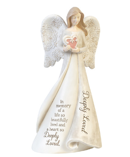 Angel Statue with heart Deeply loved