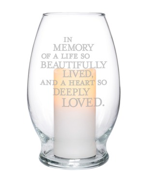 Deeply Loved Glass Hurricane Candle