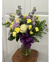 Delicate Elegance Vase with fresh flowers