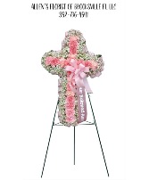 Delicate Pink Cross  Fresh flower creation 