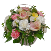 Delicate Pink Flower Basket Flowers