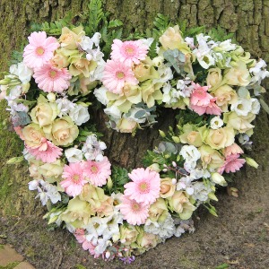 Delicate Pinks Heart Wreath
