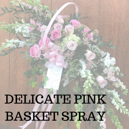 Delicate Pinks Standing Basket Spray