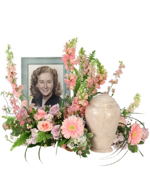 Delicate Remembrance Cremation Flowers   (urn/frame not included) 