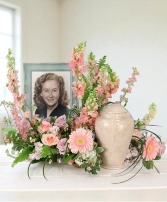 Delicate Remembrance Cremation Flowers   (urn/frame not included) 