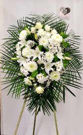 Delicate White Standing Spray Funeral