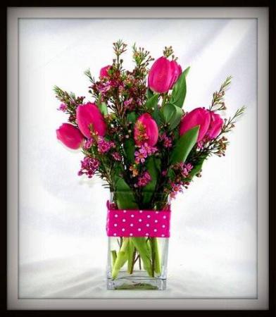 Delightful Tulips Vase Arrangement