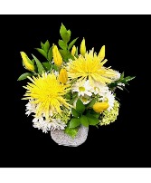 Delightful Wonder Yellow and White Floral Design