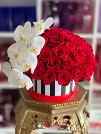 Deluxe Blooming Rose Box Hat Box