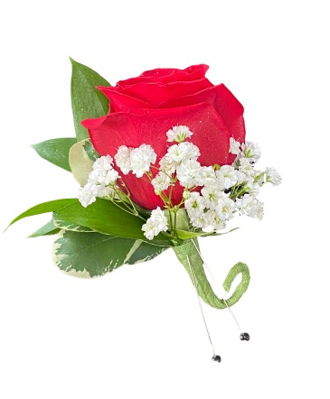 Deluxe Boutonnière Choose your rose color in Lewiston, ME | BLAIS FLOWERS & GARDEN CENTER
