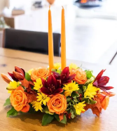 Deluxe Harvest Charm Centerpiece with candles