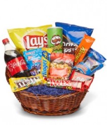 Deluxe Junk Food Basket Gift Basket