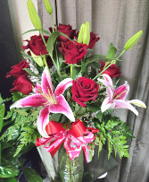 Deluxe Roses with Lilies Valentine's Special