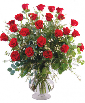 Deluxe Two Dozen Red Roses Vase Arrangement
