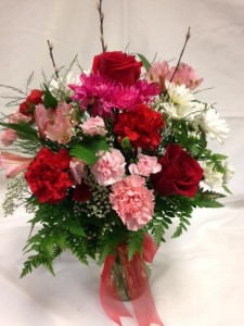 Deluxe Valentine's Medley Bouquet Vase Arrangement