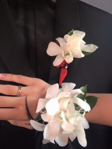 Wrist Corsage - White Orchid Dendro - Wedding