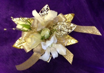 gold corsage wristlet