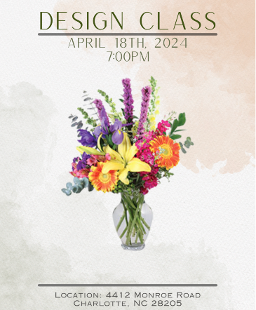 Design Class Every Third Thursday of the Month in Charlotte, NC | Flowers Plus