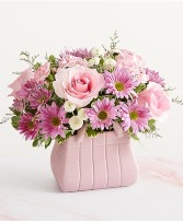 Designer Bag Keepsake Pink Vase