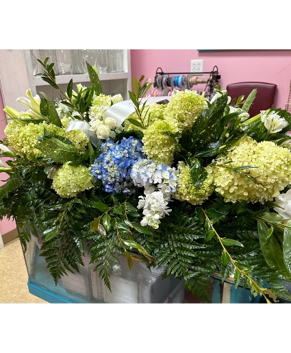 Lovely Hydrangeas  Casket Spray