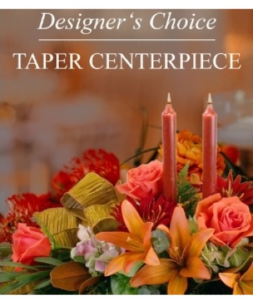 Designer Choice Centerpiece With Candles  in Plum, PA | FOREVER GREENE FLOWERS INC.