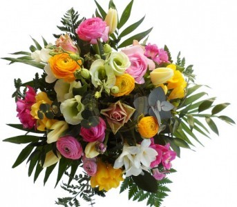 Designer Choice Flower Bouquet Mixed flowers appropriate for the season. Cello bouquet.