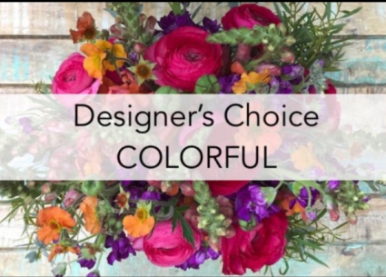 designer choice- vivid colors  Vase- bouquet