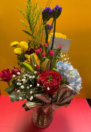 designer color splash arrangement mixed delight