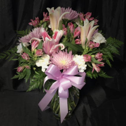 Designer’s Choice Assorted Mixed Flowers Cut Flowers in a Vase