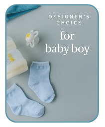 Designer's Choice Baby Boy Flower Arrangement