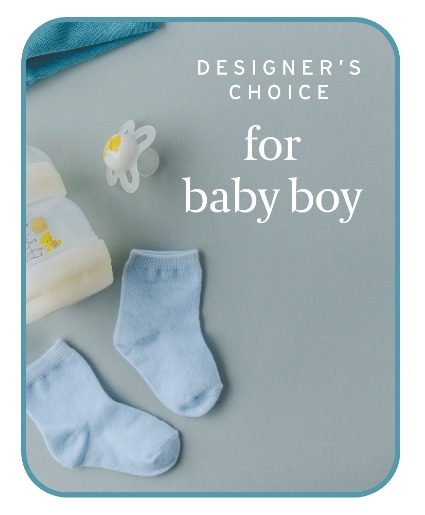 Designer's Choice Baby Boy Flower Arrangement