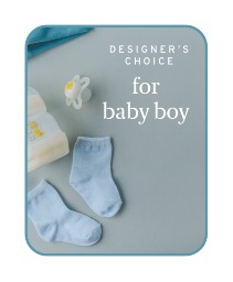 Designer's Choice Baby Boy Flower Arrangement