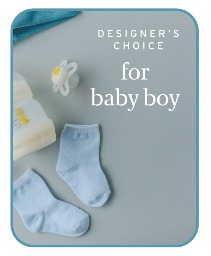 Designer's Choice Baby Boy Flower Arrangement