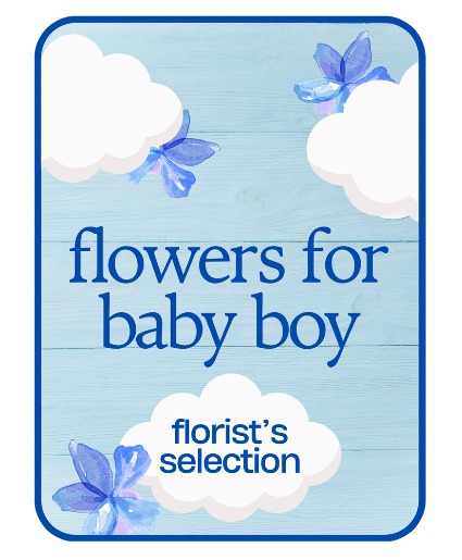 Designer's Choice Baby Boy Flower Arrangement