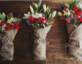 Designers Choice Burlap Wrapped Bouquet Cut Flowers