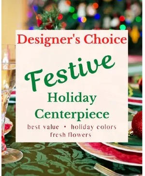 Designer's Choice - Festive Holiday Centerpiece Arrangement