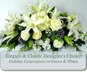 Designer's Choice Centerpiece - Green & White 