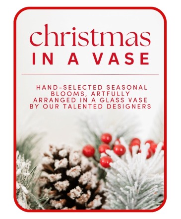 Designer's Choice Christmas Vase Arrangement Flower Arrangement in Nevada, IA | Flower Bed