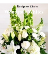 Wondrous Whites Designers Choice Green & White Flowers