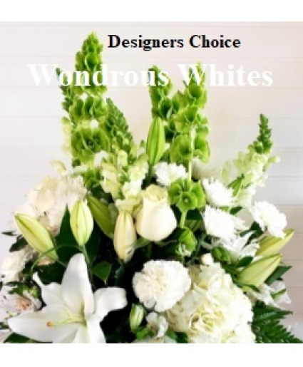 Wondrous Whites Designers Choice Green & White Flowers