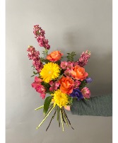 Designer's choice bright and vibrant Hand tied bouquet